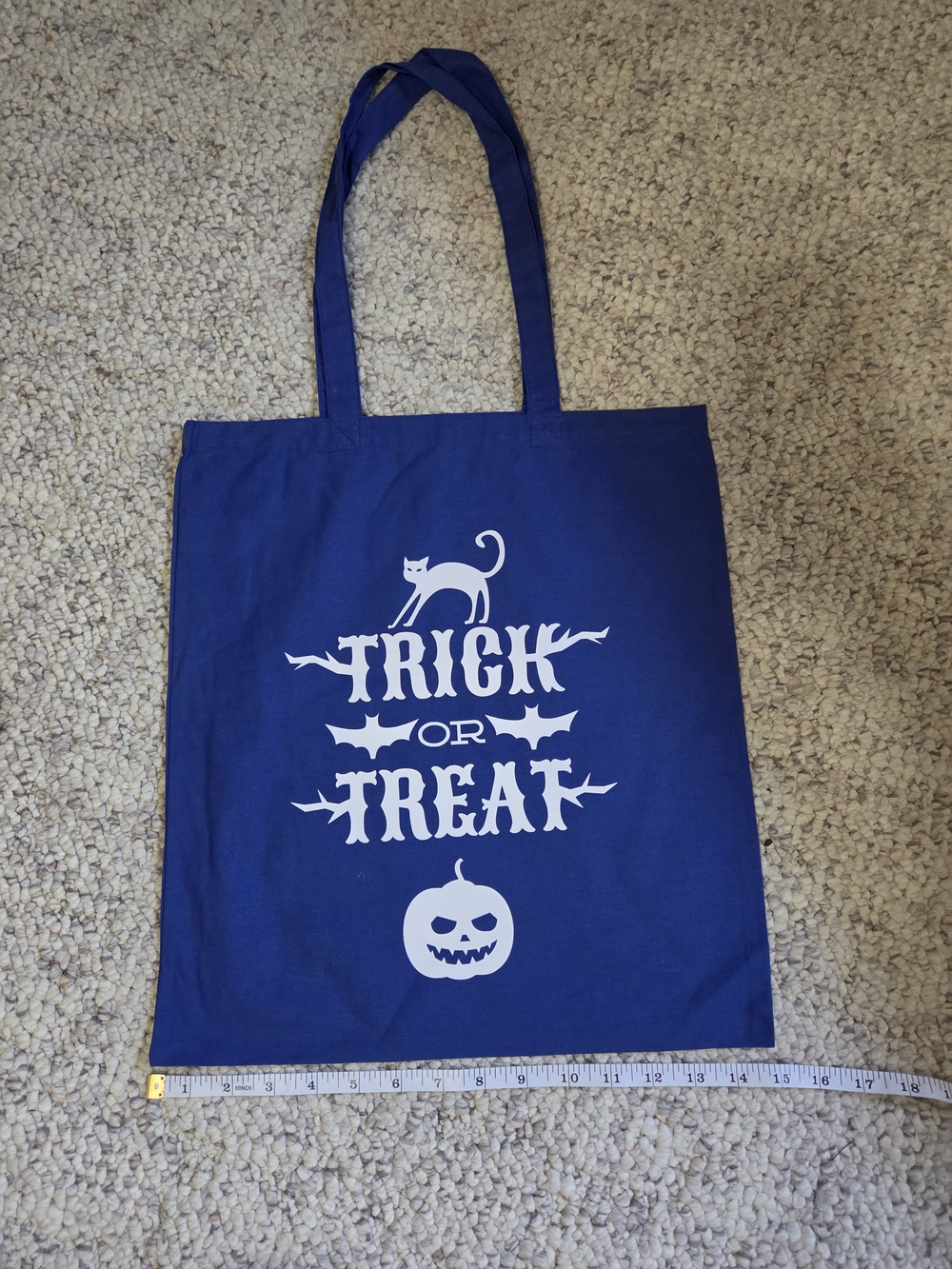 Trick or Treat Tote Bag in Navy